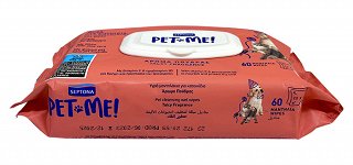 Septona Pet Me Υγρά Μαντηλάκια Για Κατοικίδια Με Άρωμα Πούδρας 60Τεμ