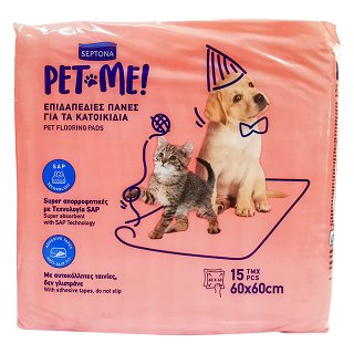Septona Pet Me Επιδαπέδιες Πάνες Για Κατοικίδια 60x60cm 15Τεμ