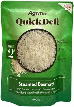 Agrino Quick Deli Ρύζι Basmati Στον Ατμό Χωρίς Γλουτένη 250g