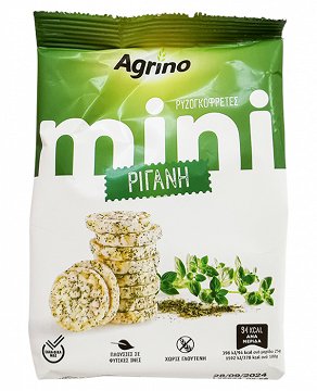 Agrino Mini Ρυζογκοφρέτες Με Ρίγανη Χωρίς Γλουτένη 50g