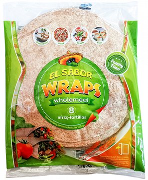 El Sabor Wraps Πίτες Ολικής Άλεσεως Μικρές 8Τεμ