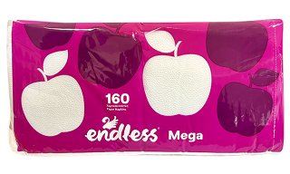 Endless Mega Χαρτοπετσετες Άσπρο 33x33cm 160Τεμ