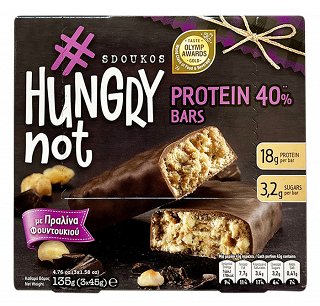 Sdoukos Hungry Not Protein Bar With Hazelnut Praline 3x50g