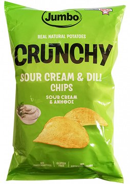Jumbo Crunchy Chips Sour Cream & Άνηθος Χωρίς Γλουτένη 90g