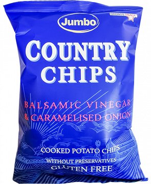 Jumbo Country Chips Με Βαλσάμικο Ξύδι & Καραμελωμένο Κρεμμύδι Χωρίς Γλουτένη 150g
