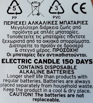 Candil Electric Candle 150 Days 11,5cm 1Pc