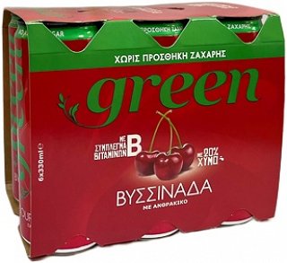 Green Βυσσινάδα Με Ανθρακικό Χωρίς Προσθήκη Ζάχαρης 6x330ml