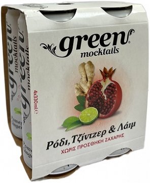 Green Mocktails Pomegranate Ginger & Lime No Added Sugar 4x330ml