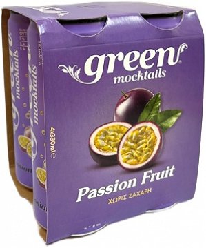 Green Mocktails Passion Fruit No Sugar 4x330ml
