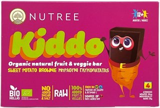 Nutree Kiddo Sweet Potato Brownie Organic Natural Fruit & Veggie Bar 4x30g