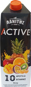 Λανίτης Active 10 Φρούτα & Βιταμίνες Νέκταρ 1L