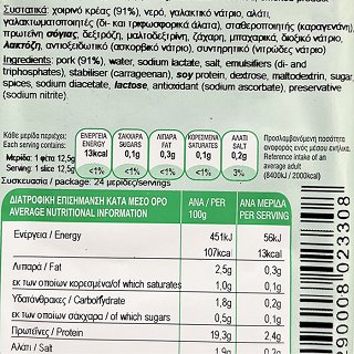 Grigoriou Smoked Pork Loin Slices Gluten Free 300g