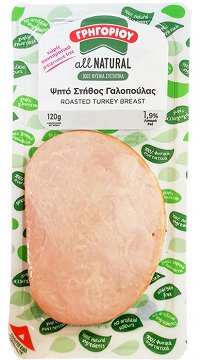 Γρηγορίου All Natural Ψητό Στήθος Γαλοπούλας Φέτες 120g