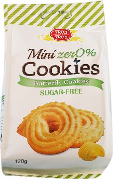 Frou Frou Mini Zer0% Cookies Butterfly Cookies Sugar Free 120g