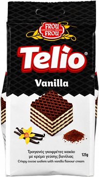 Frou Frou Telio Crispy Cocoa Wafers With Vanilla Flavour Cream 125g