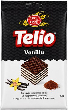 Frou Frou Telio Crispy Cocoa Wafers With Vanilla Flavour Cream 250g