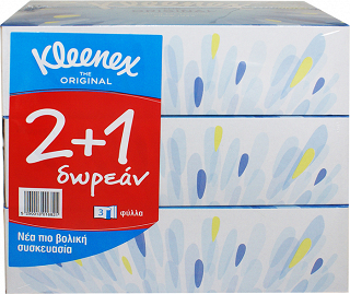 Kleenex Original Facial Tissues 80Pcs 2+1 Free