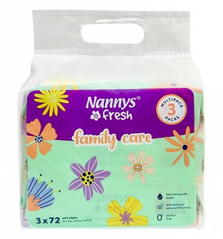 Nannys Baby Wipes Fresh Family Care 3x72Pcs