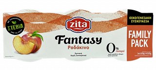 Zita Fantasy Γιαούρτι Ροδάκινο 0% Με Στέβια 3x150g