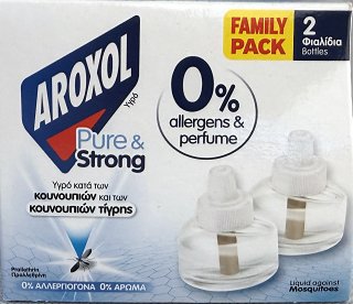 Aroxol Pure & Strong Υγρό Κατά Των Κουνουπιών 0% Αλλεργιογόνα 0% Άρωμα Ανταλλακτικό 2X25ml Family Pack