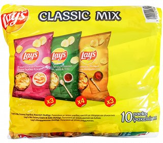 Lays Classic Mix Γαρίδα Κοκτέιλ x3 Αλάτι Ξύδι x4 Μπάρμπεκιού x3