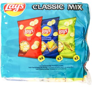 Lays Classic Mix Αλάτι x4 Τυρί Κρεμμύδι x3 Ρίγανη x3