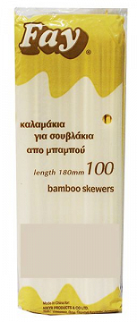 Fay Bamboo Skewers 18cm 100Pcs