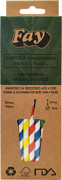 Fay Paper Straws Colorful 50Pcs