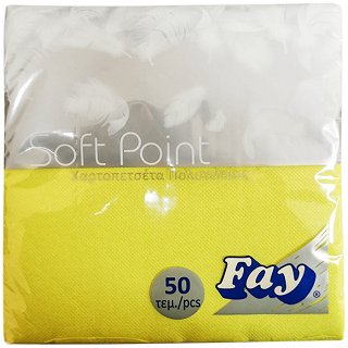 Fay Soft Point Χαρτοπετσέτες Πολυτελείας Πράσινο 38x38cm 2Φύλλα 50Τεμ