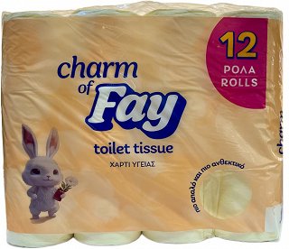 Fay Charm Κίτρινο Χαρτί Τουαλέτας 12Τεμ