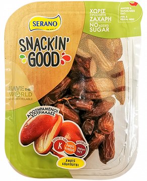 Serano Snackin' Good Αποξηραμένοι Χουρμάδες Χωρίς Κουκούτσι Χωρίς Πρόσθετη Ζάχαρη 250g