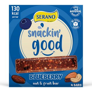 Serano Snacking Good Raw Nut & Fruit Blueberry Bars 4x30g