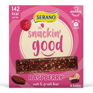 Serano Snacking Good Raw Nut & Fruit Raspberry Bars 4x30g