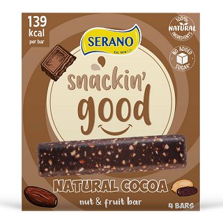 Serano Snacking Good Raw Nut & Fruit Cocoa Bars 4x30g