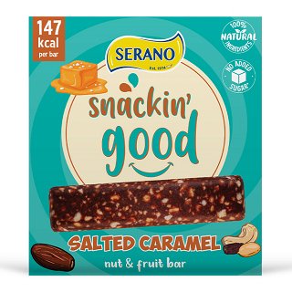 Serano Snacking Good Raw Nut & Fruit Salted Caramel Bars 4x30g