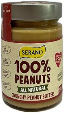 Serano 100% Peanuts All Natural Crunchy Peanut Butter 340g