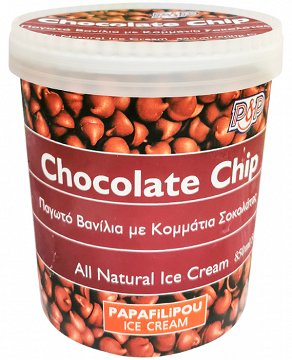 Papafilipou Vanilla Ice Cream With Chococolate Chips 850ml