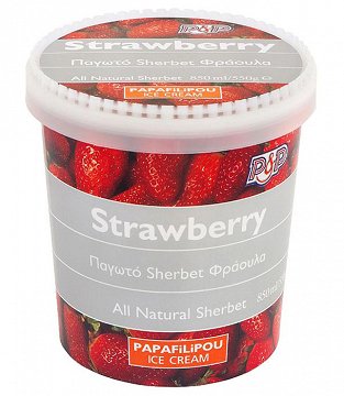 Papafilipou Ice Cream Strawberry Sherbet 850ml