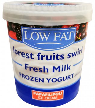 Papafilipou Ice Cream Low Fat Forest Fruits Swirl Frozen Yogurt 850ml