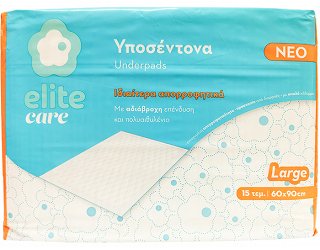 Elite Care Υποσέντονα Μίας Χρήσης Large 90Χ60cm 15Τεμ