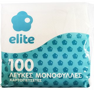 Elite Χαρτοπετέτες Άσπρο 1Φυλλο 28X28cm 100Τεμ