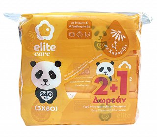 Elite Care Με Χαμομήλι Μωρομάντηλα 80Τεμ 2+1 Δωρεάν
