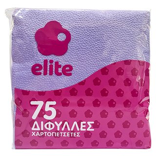 Elite Napkins Lilac 2Ply 33X33cm 75Pcs