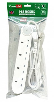 PowerLink Extension 4 Sockets 2 Meters