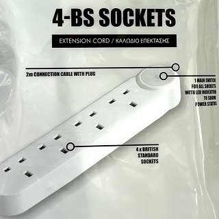 PowerLink Extension 4 Sockets 2 Meters