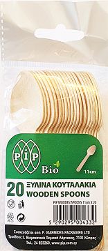 Pip Bio Ξύλινα Κουταλάκια 11cm 20Τεμ
