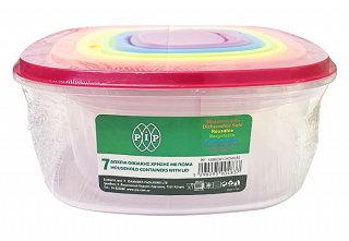 Pip Rainbow Δοχεία Οικιακής Χρήσης Με Καπάκι 7Τεμ