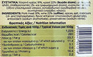 Chrysodalia Thin Sausages With Wine 250g