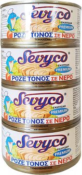 Sevyco Ροζέ Τόνος Σε Νερό 4X185g