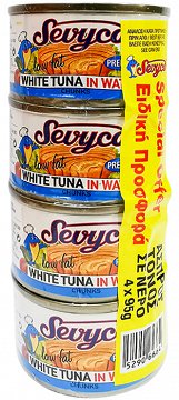 Sevyco Άσπρος Τόνος Σε Νερό 4X95g
